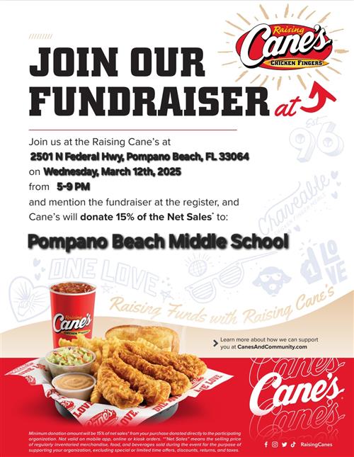 Raising Cane's Fundraiser Flyer
